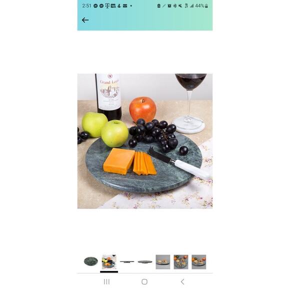 Creative Home Natural Marble Round Trivet Cheese Board Dessert Serving Plate 8" - Picture 2 of 6